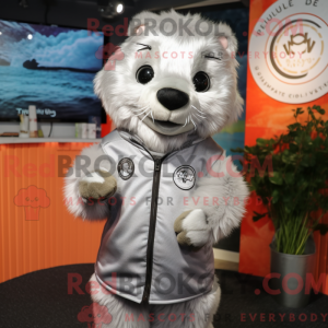 Silver Seal mascot costume...