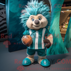 Blågrøn Porcupine maskot...
