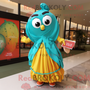 Turkis Mango maskot kostume...