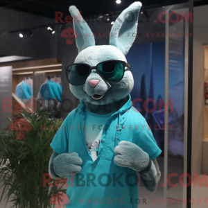 Cyan Wild Rabbit mascot...