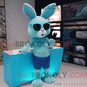 Cyan Wild Rabbit mascot...