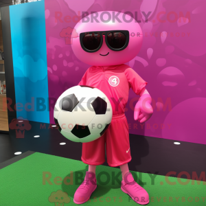 Pink Soccer Ball mascot...