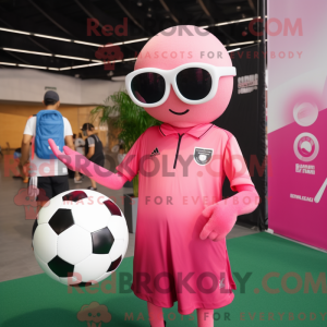 Pink Soccer Ball mascot...