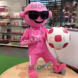 Pink Soccer Ball maskot...
