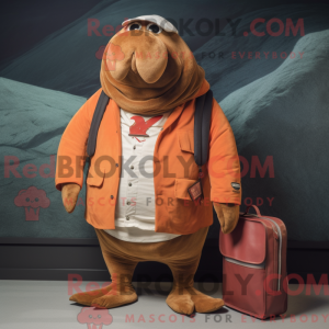 Rust Walrus mascot costume...