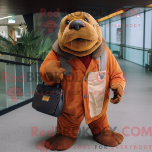 Rust Walrus maskot kostume...