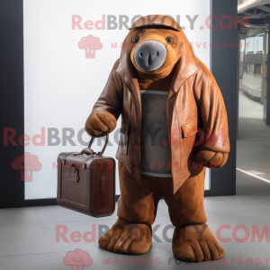 Rust Walrus mascot costume...