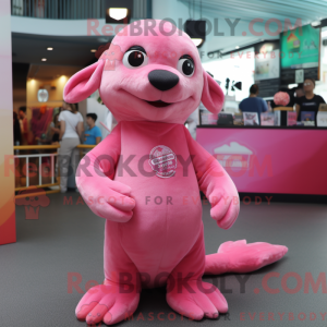 Pink Sea Lion maskot...