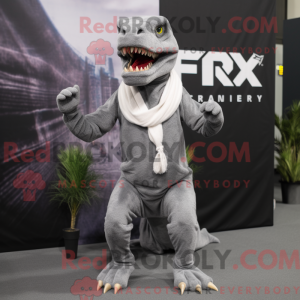 Gray T Rex mascot costume...