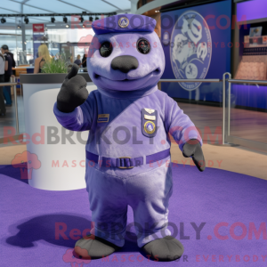 Lavender Navy Seal mascot...