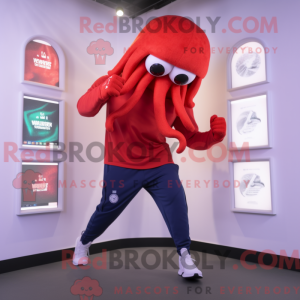 Red Kraken mascot costume...