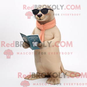 Tan Seal mascot costume...