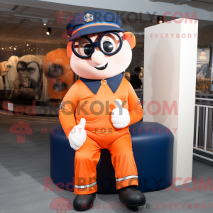 Navy Orange mascot costume...