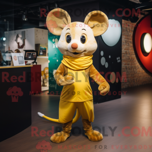 Gold Mouse maskot kostume...