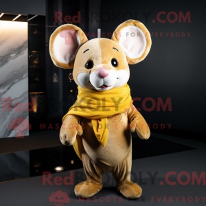 Gold Mouse maskot kostume...