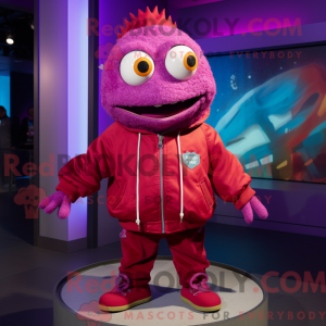 Magenta Cod mascot costume...