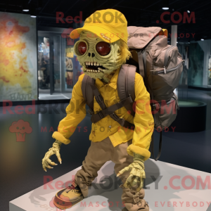 Gold Zombie mascot costume...