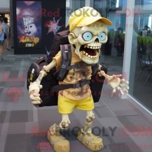 Gold Zombie mascot costume...