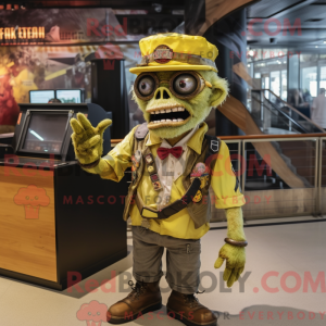 Gold Zombie maskot kostume...