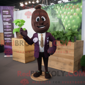 Brun Grape maskot kostume...