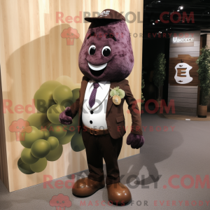 Brown Grape mascottekostuum...