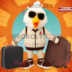Cream Turkey mascot costume...