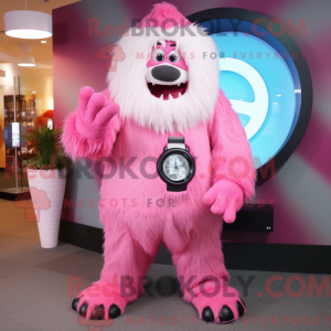 Pink Yeti mascot costume...