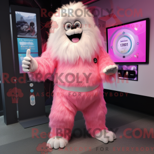 Pink Yeti mascot costume...