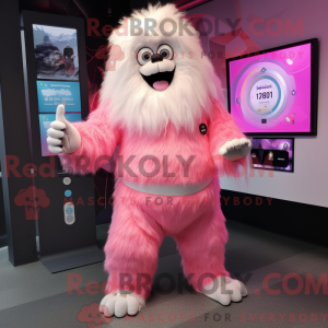 Rosa Yeti-Maskottchenkostüm...