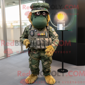 Olive Green Beret mascot...