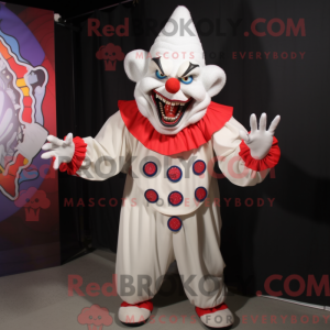 White Evil Clown maskot...