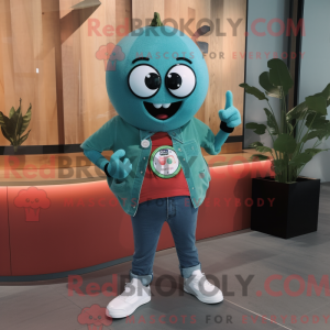 Blågrøn vandmelon maskot...