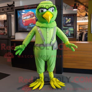 Lime Green Crow mascot...