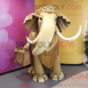 Gold Mammoth mascot costume...