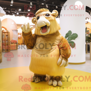 Gold Mammoth maskot kostume...