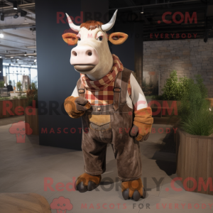 Rust Zebu mascot costume...