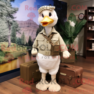 Cream Swans maskot kostume...