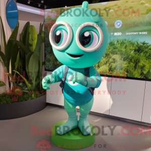 Turquoise Green Bean mascot...