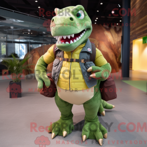 Green Tyrannosaurus mascot...