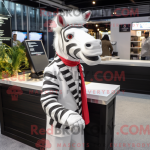Hvit Zebra-maskotdraktfigur...
