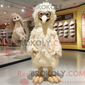 Krémová postava maskota Emu...