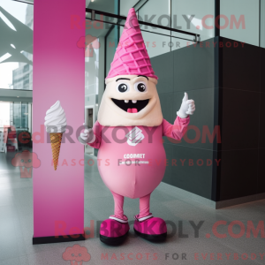 Pink Ice Cream Cone mascot...