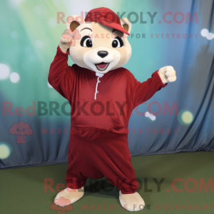 Maroon Ferret mascot...