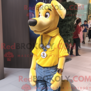 Yellow Dog mascot costume...