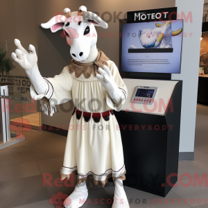 Hvit Okapi-maskotdraktfigur...