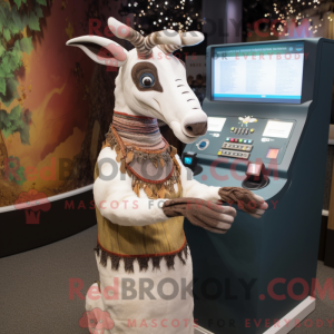 White Okapi mascot costume...