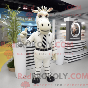 White Quagga mascot costume...