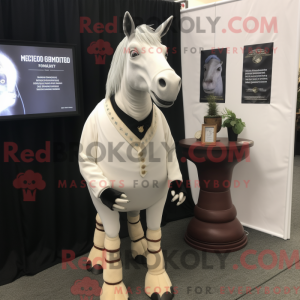 Hvid Quagga maskot kostume...