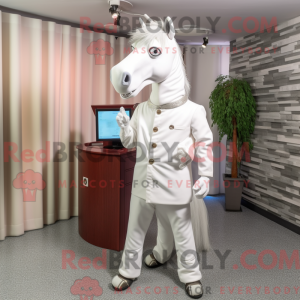 Hvid Quagga maskot kostume...
