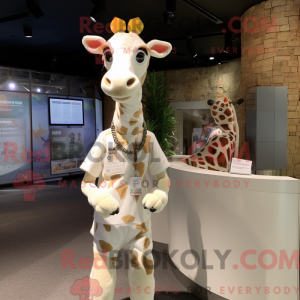 Cream Giraffe mascot...